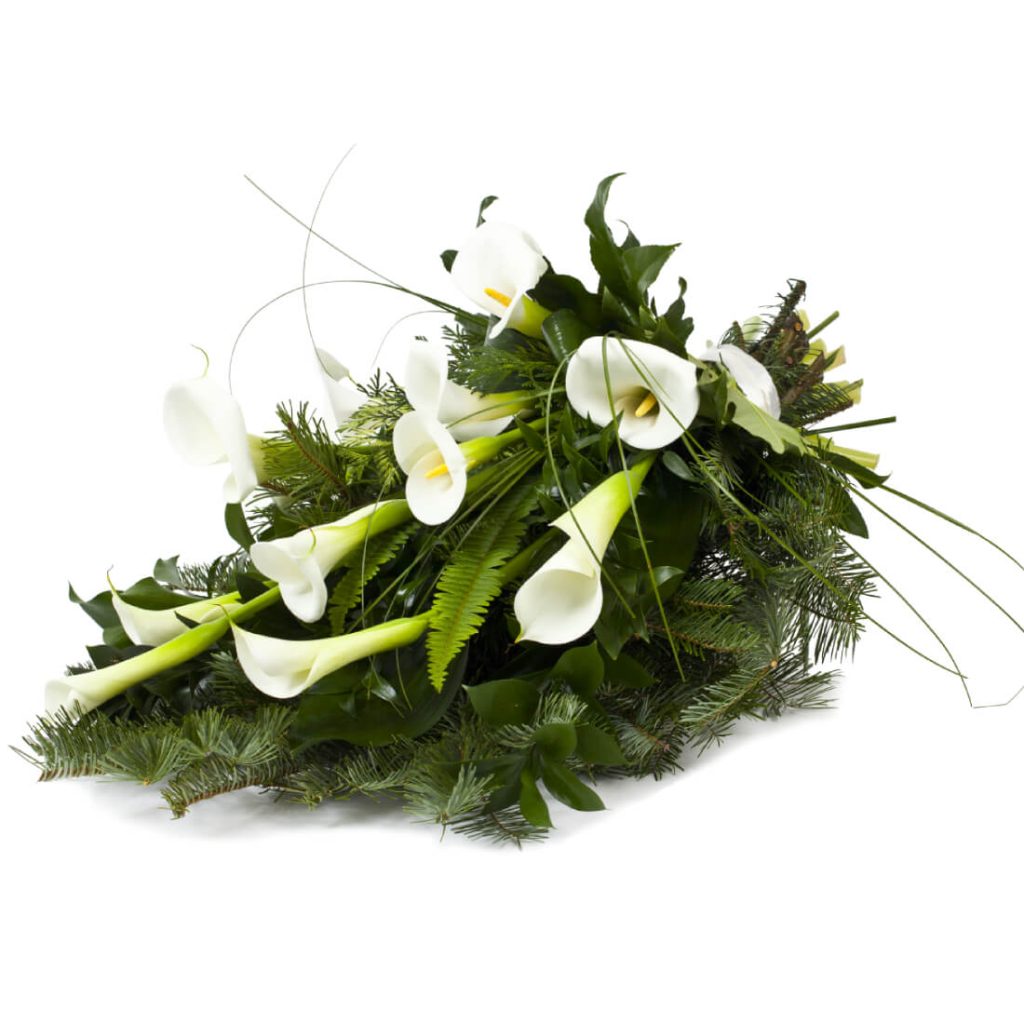 Volně vázaná kytice bílé kaly
